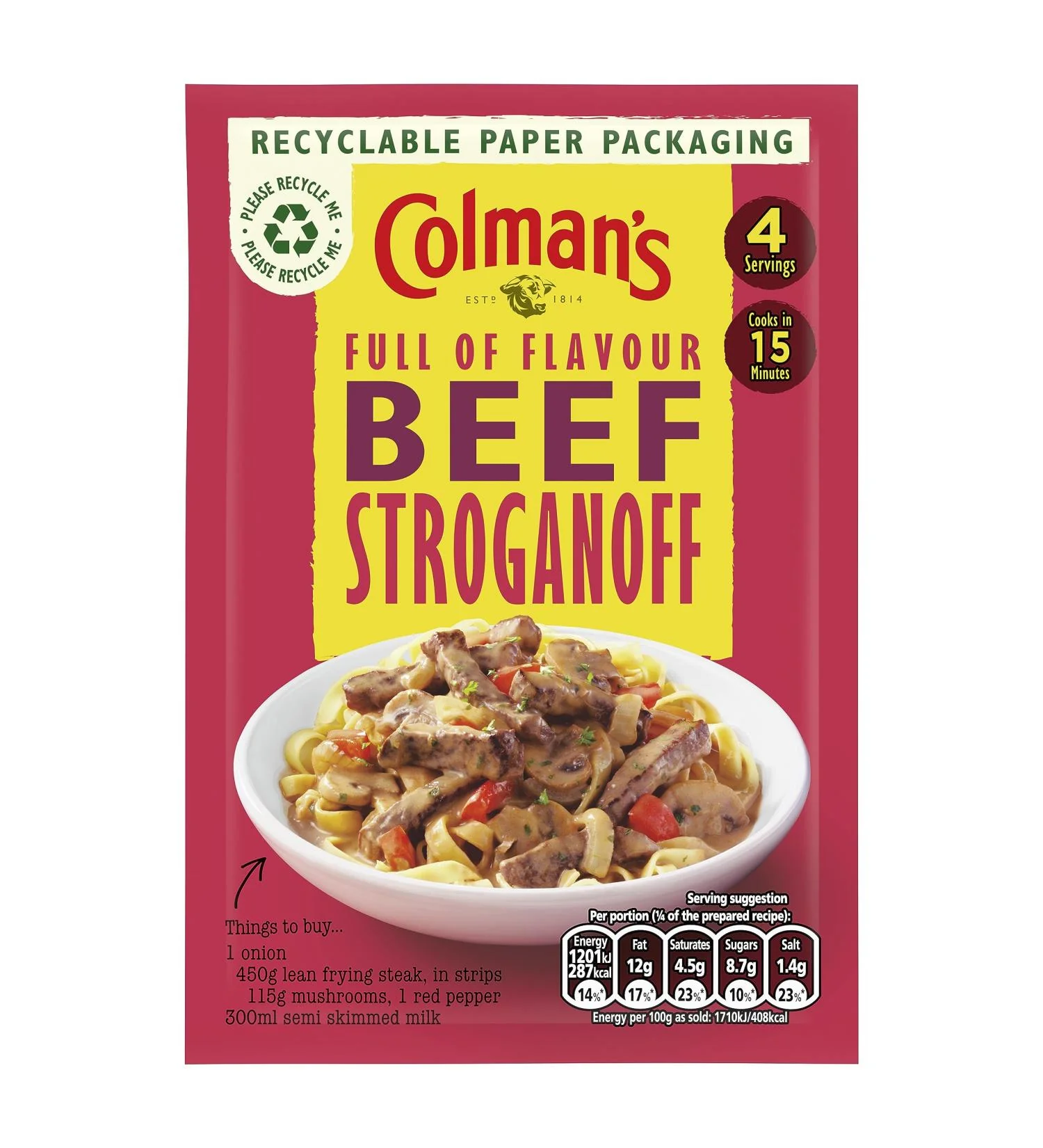Colmans Beef Stroganoff Mix 39g