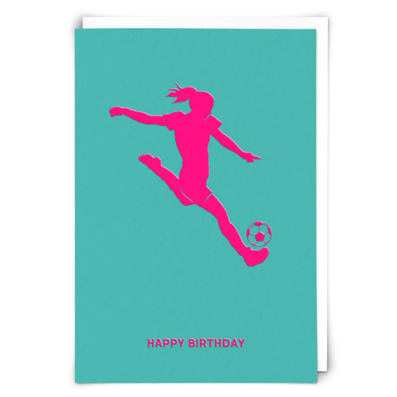 Football Teal Birthday Card