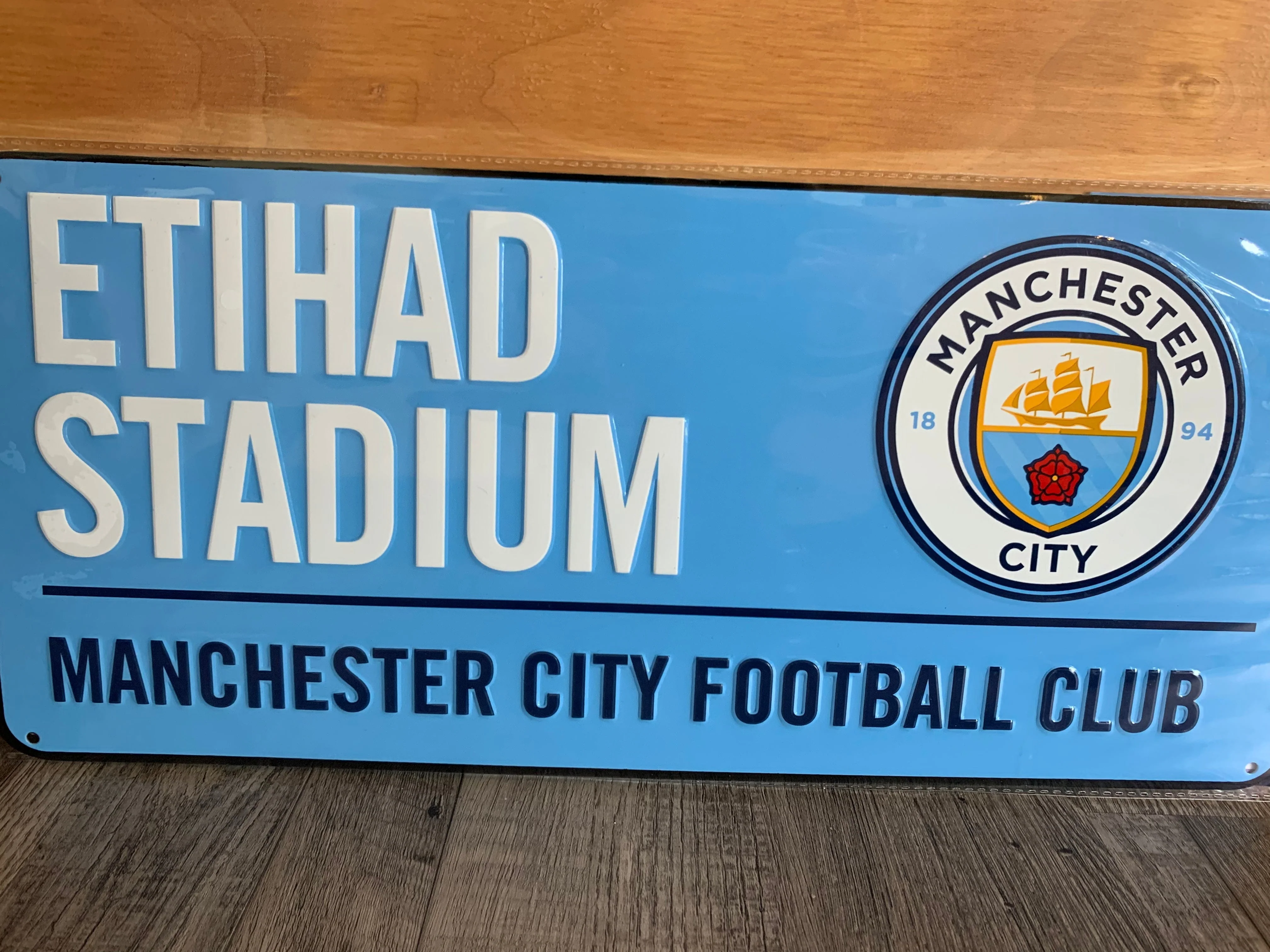 Manchester City Blue Street Sign