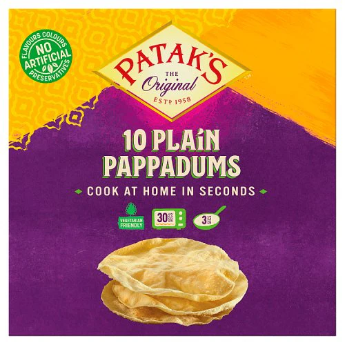 Pataks Plain Pappadums 10pk