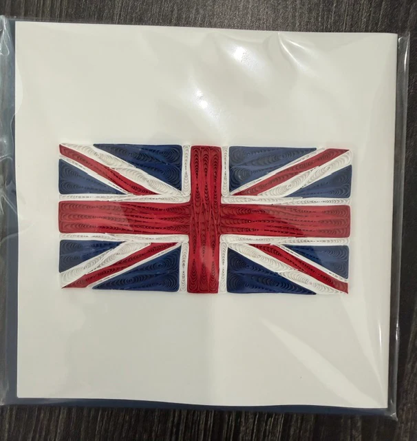 Quilled Union Jack Flag Greeting Card