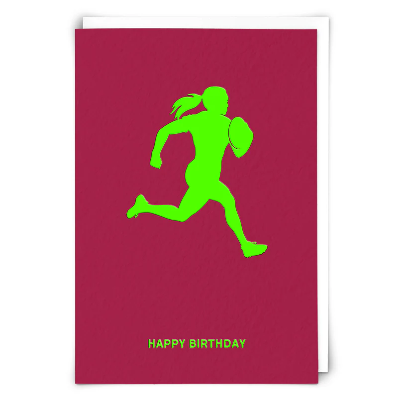 Rugby Pink Birthday Card