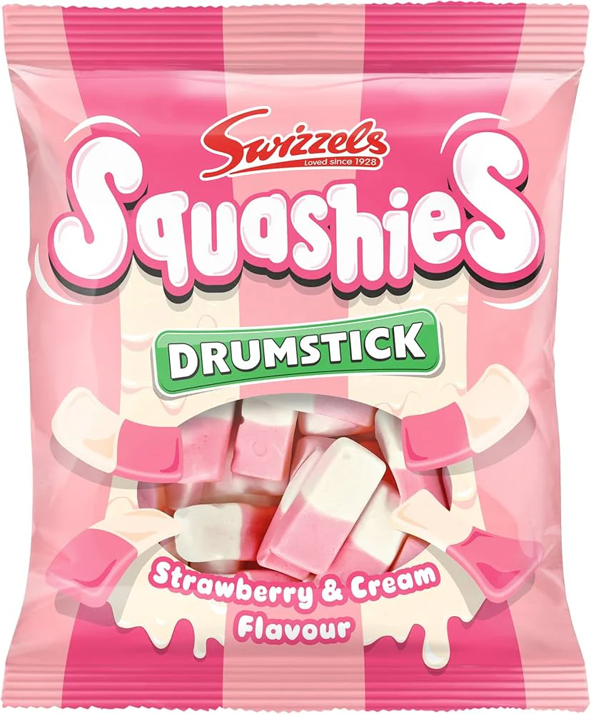 Swizzels Drumstick Squashies Strawberry & Cream Flavour Sweets 120g