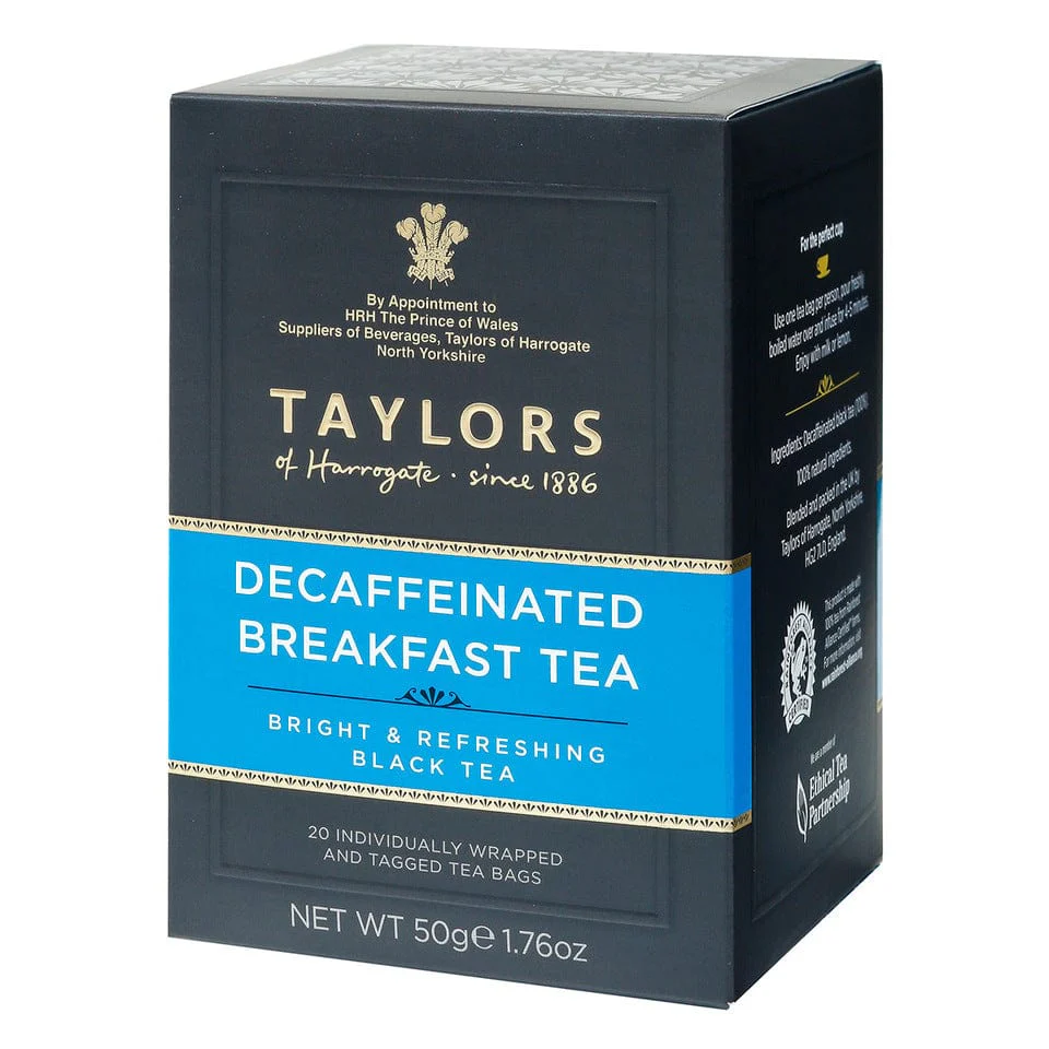 Taylors of Harrogate Decaffeinated Breakfast Tea - 20 Wrapped Tea Bags