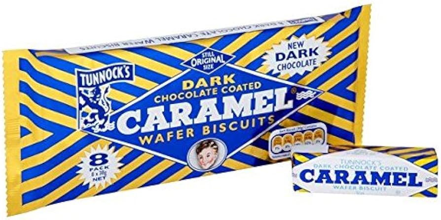 Tunnocks Dark Chocolate Caramel Wafers 8pk 8x30g