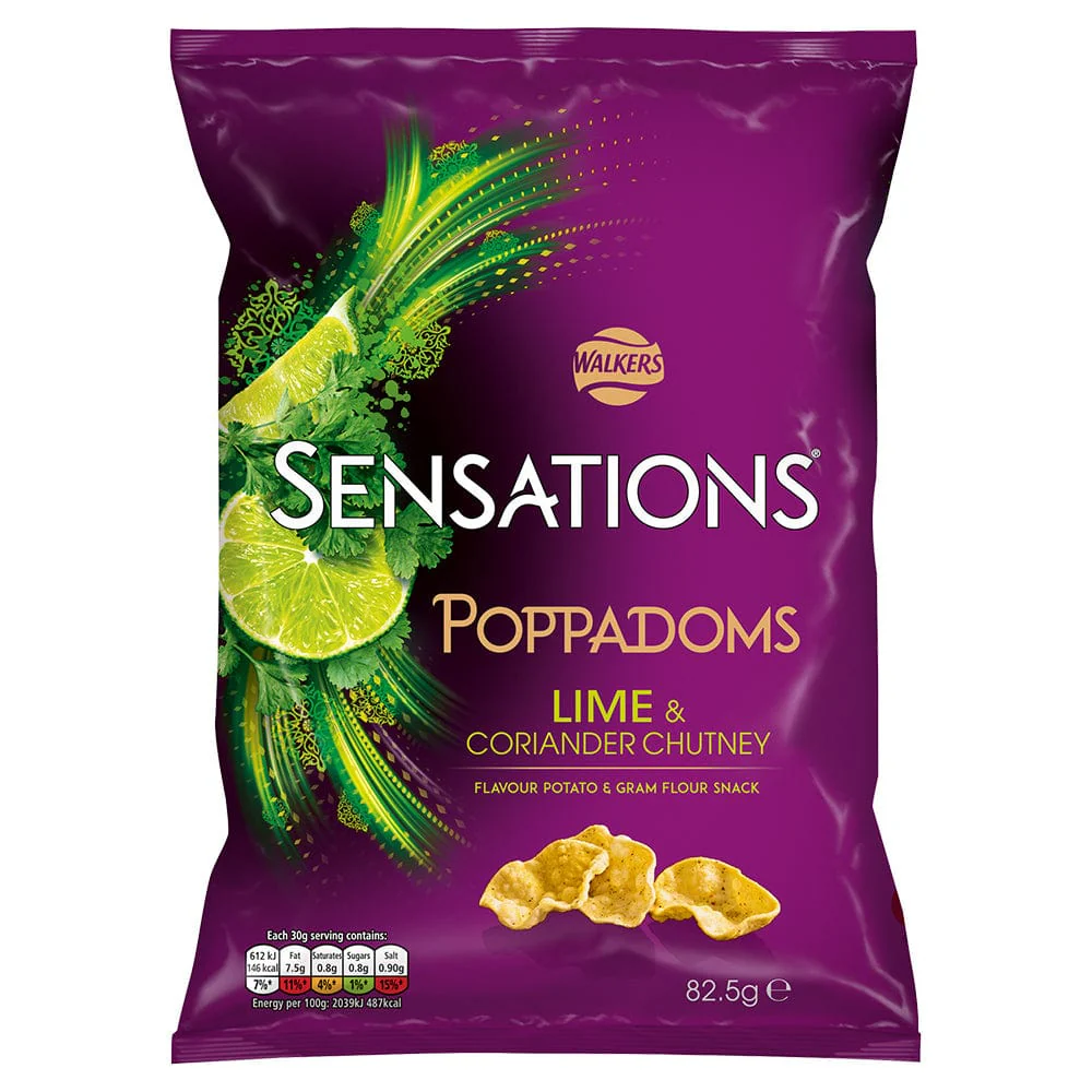 Walkers Poppadoms Lime & Coriander Chutney 82.5g